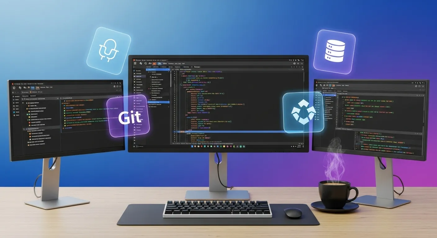 Essential developer productivity tools including code editors, debugging software, and workflow optimization applications for modern web development